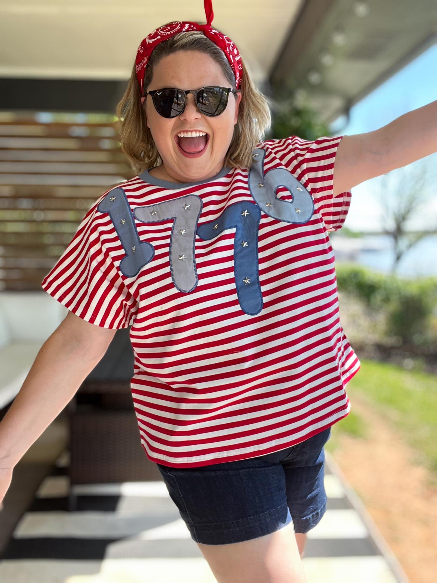1776 Curvy Star Studded Tee