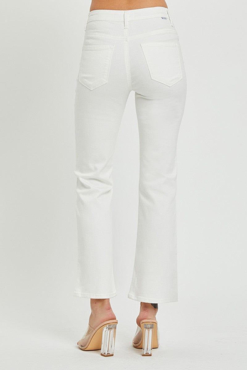 RESTOCKED! Plus-Size Risen Jeans Mid Rise Tummy Control Ankle Boot Cut