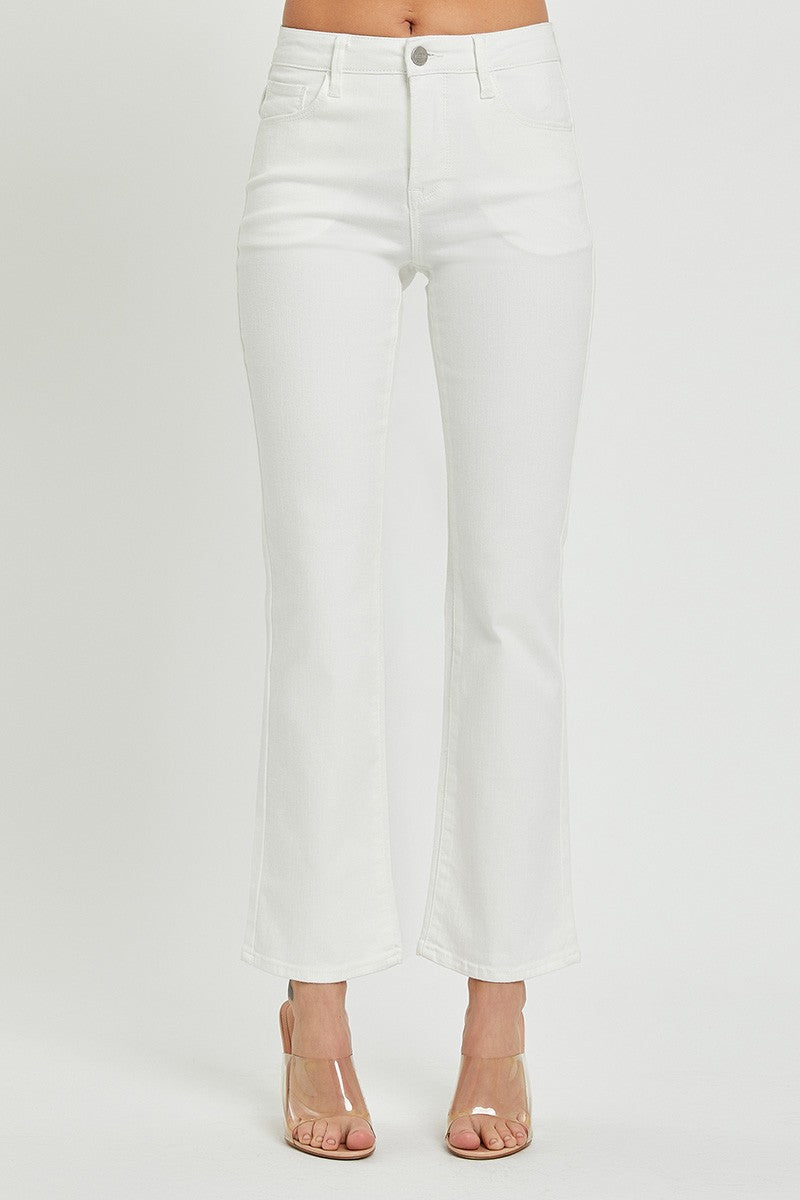 RESTOCKED! Plus-Size Risen Jeans Mid Rise Tummy Control Ankle Boot Cut