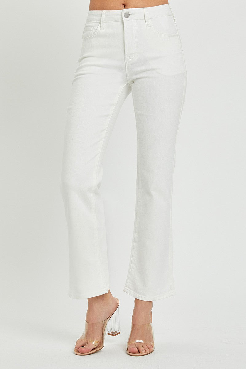 RESTOCKED! Plus-Size Risen Jeans Mid Rise Tummy Control Ankle Boot Cut