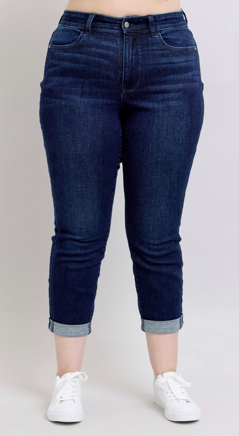 Plus-Size Judy Blue High Waist Dark Wash Boyfriend Jeans