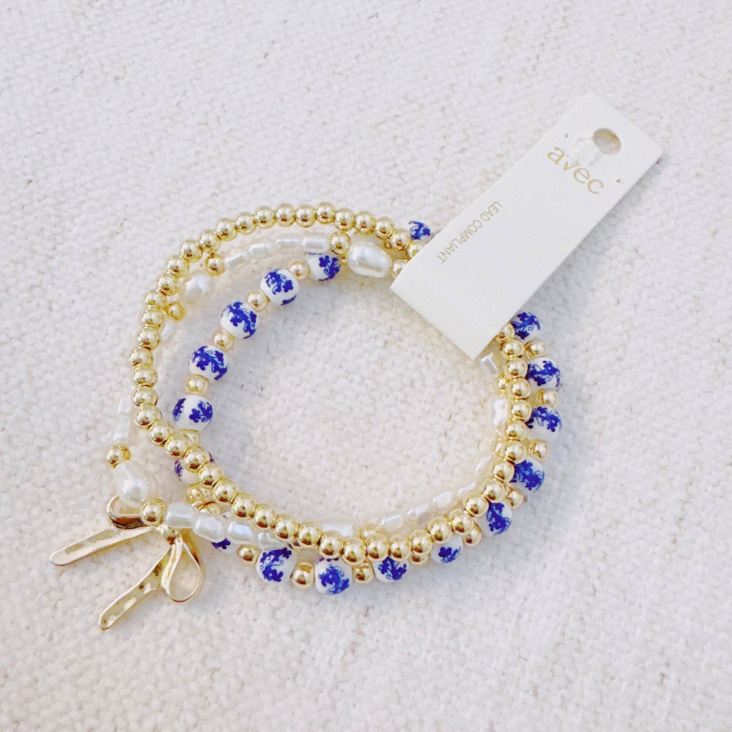 Floral Ceramic Beaded Bracelet Set