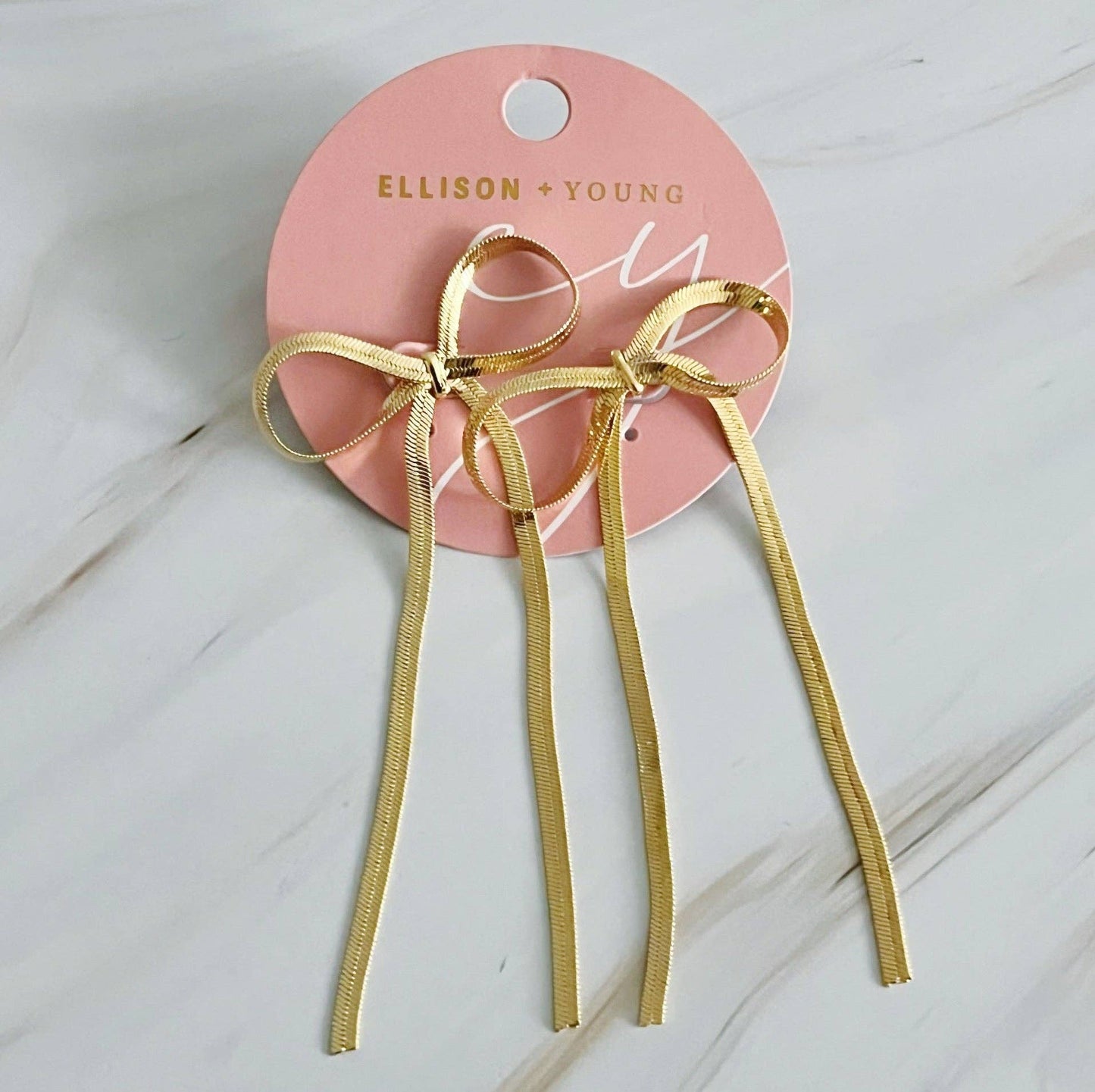 Oh My Darling Long Bow Drop Earrings