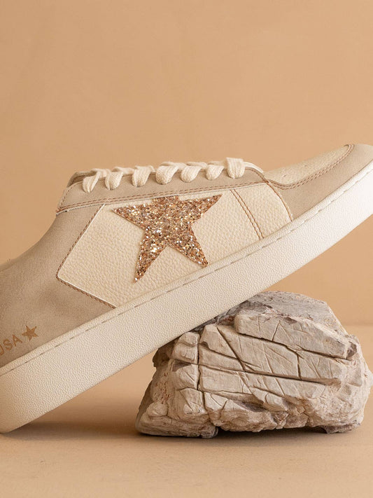 The Liberty Beige Glitter Star Sneaker