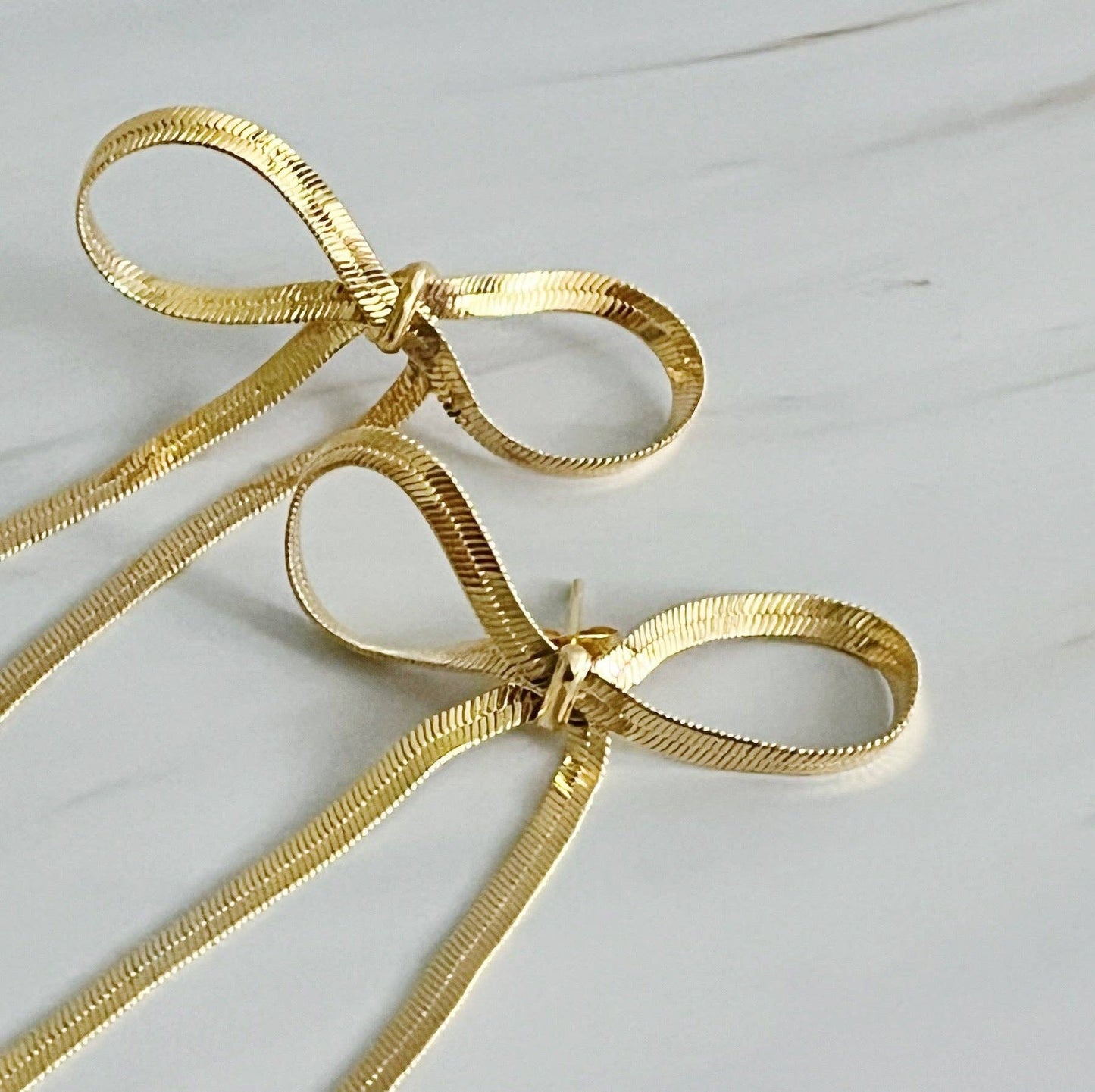 Oh My Darling Long Bow Drop Earrings