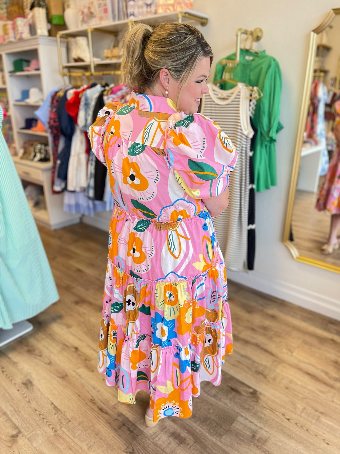 "Hey There, Delilah" Poplin Artist Midi Dress