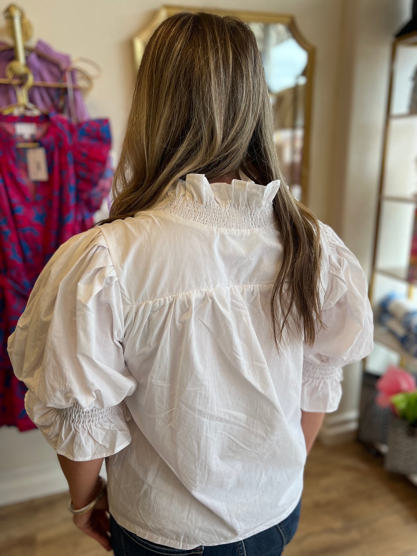 "All White by Me" Puff Sleeve Ruffle Top - FINAL SALE
