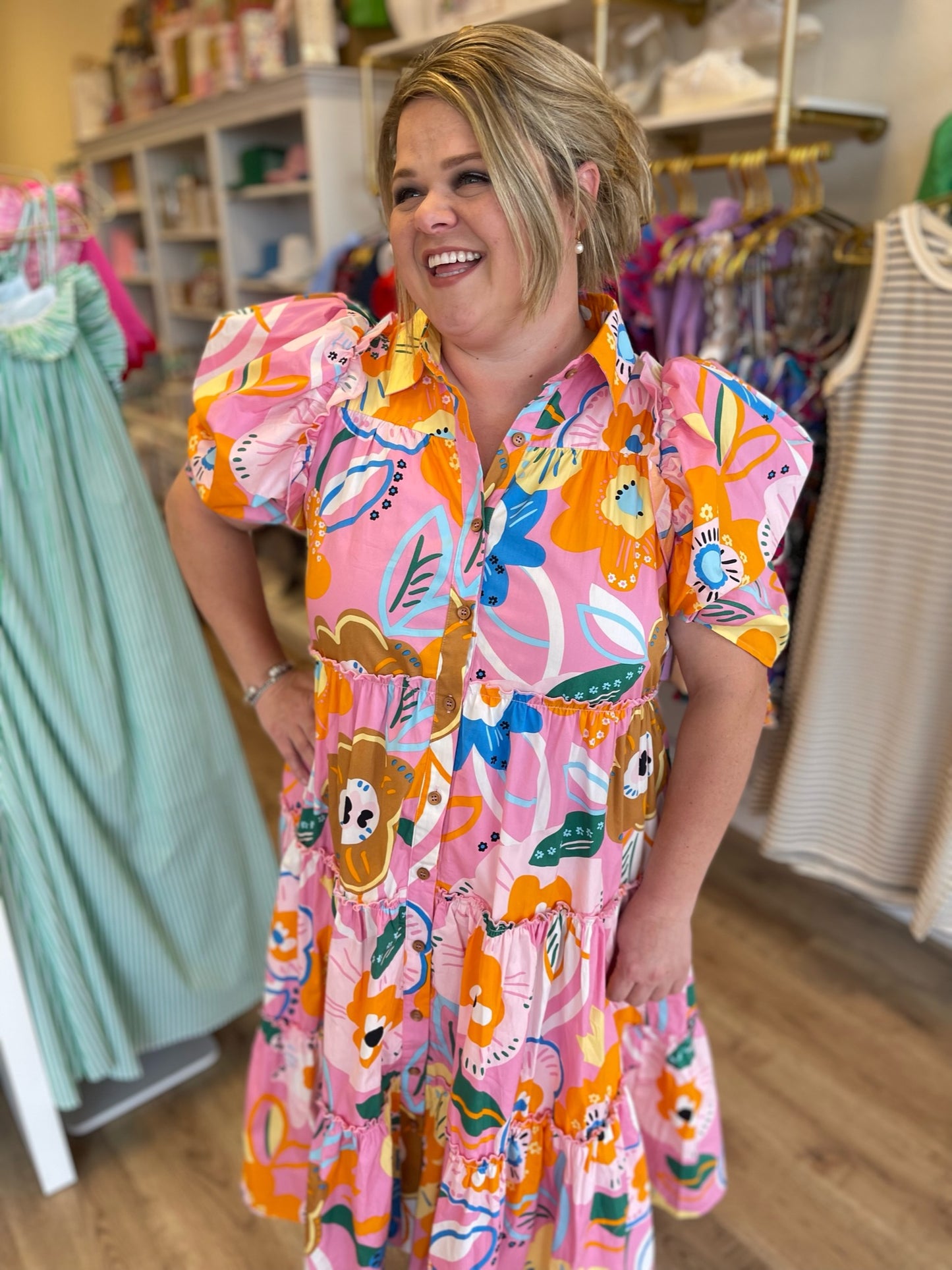 "Hey There, Delilah" Poplin Artist Midi Dress