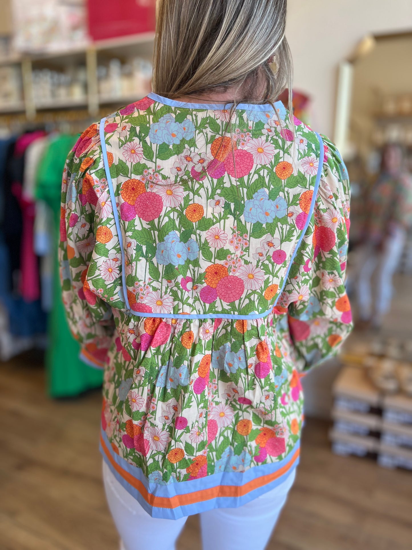 RESTOCKED! “Flower Power” Curvy Marigold Top