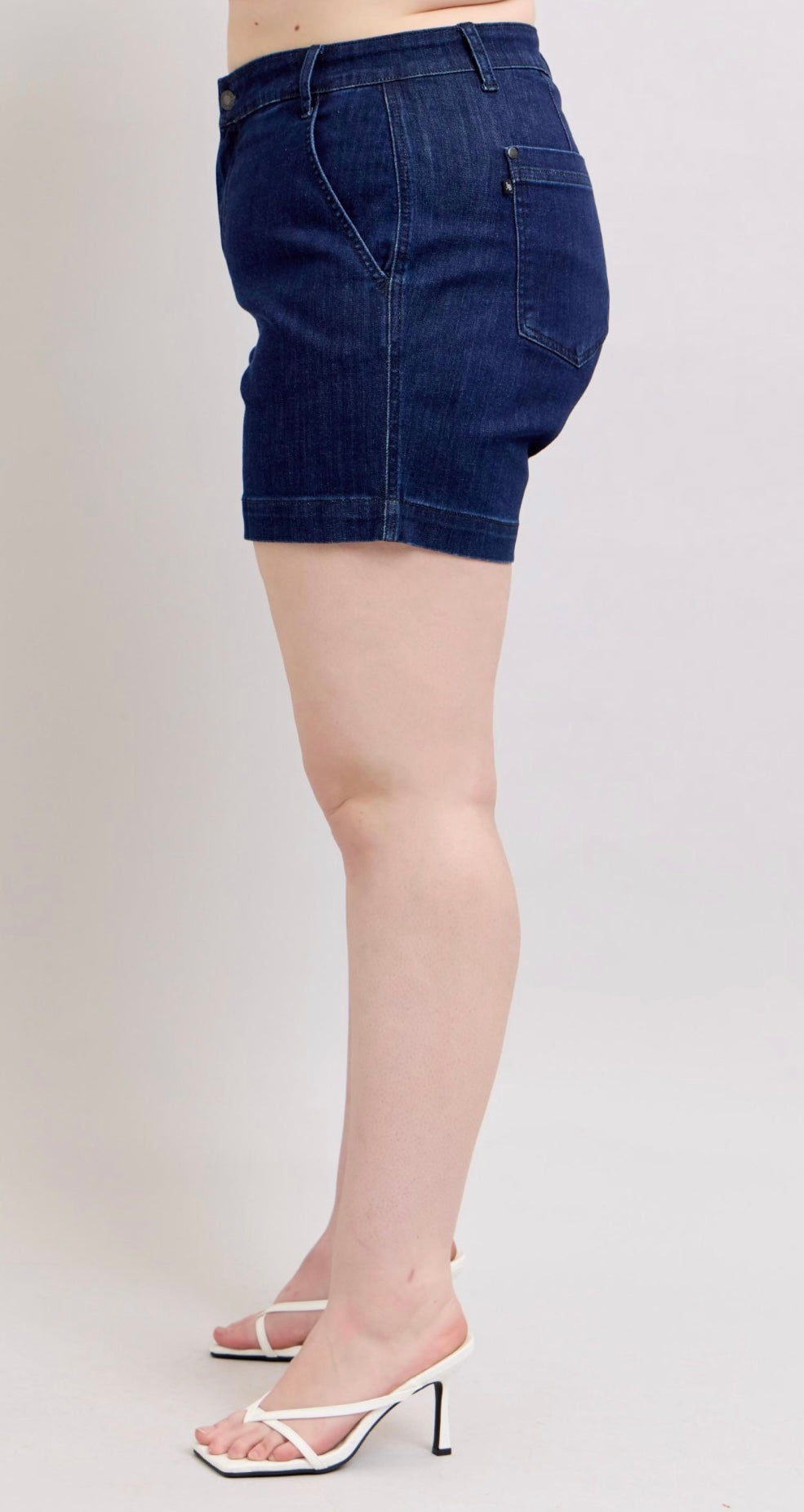 Plus-Size Judy Blue Dark Wash High Waist Tailored Trouser Shorts