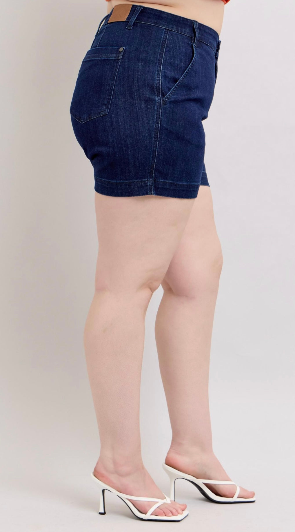 Plus-Size Judy Blue Dark Wash High Waist Tailored Trouser Shorts