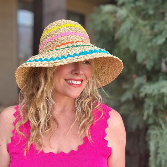Colorful Raffia Bucket Hat