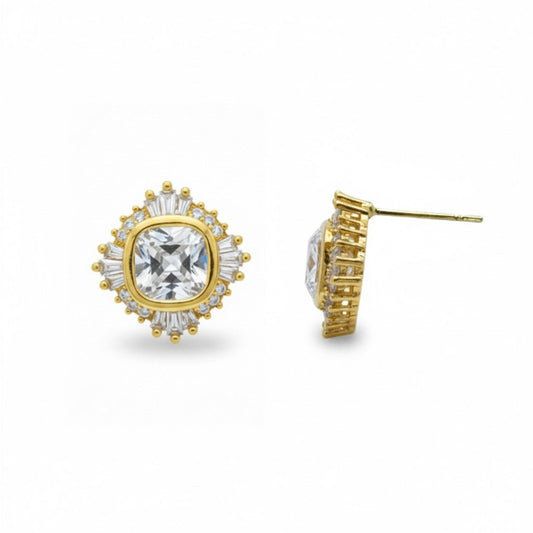 Radiant Crown Stud Earrings