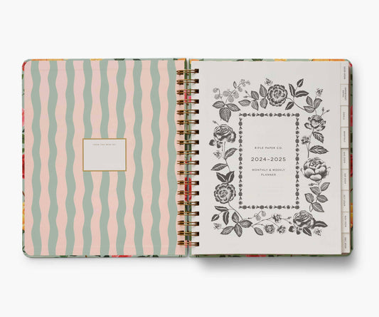 2025 Roses 17-Month Hardcover Spiral Planner | Rifle Paper Co. - FINAL SALE