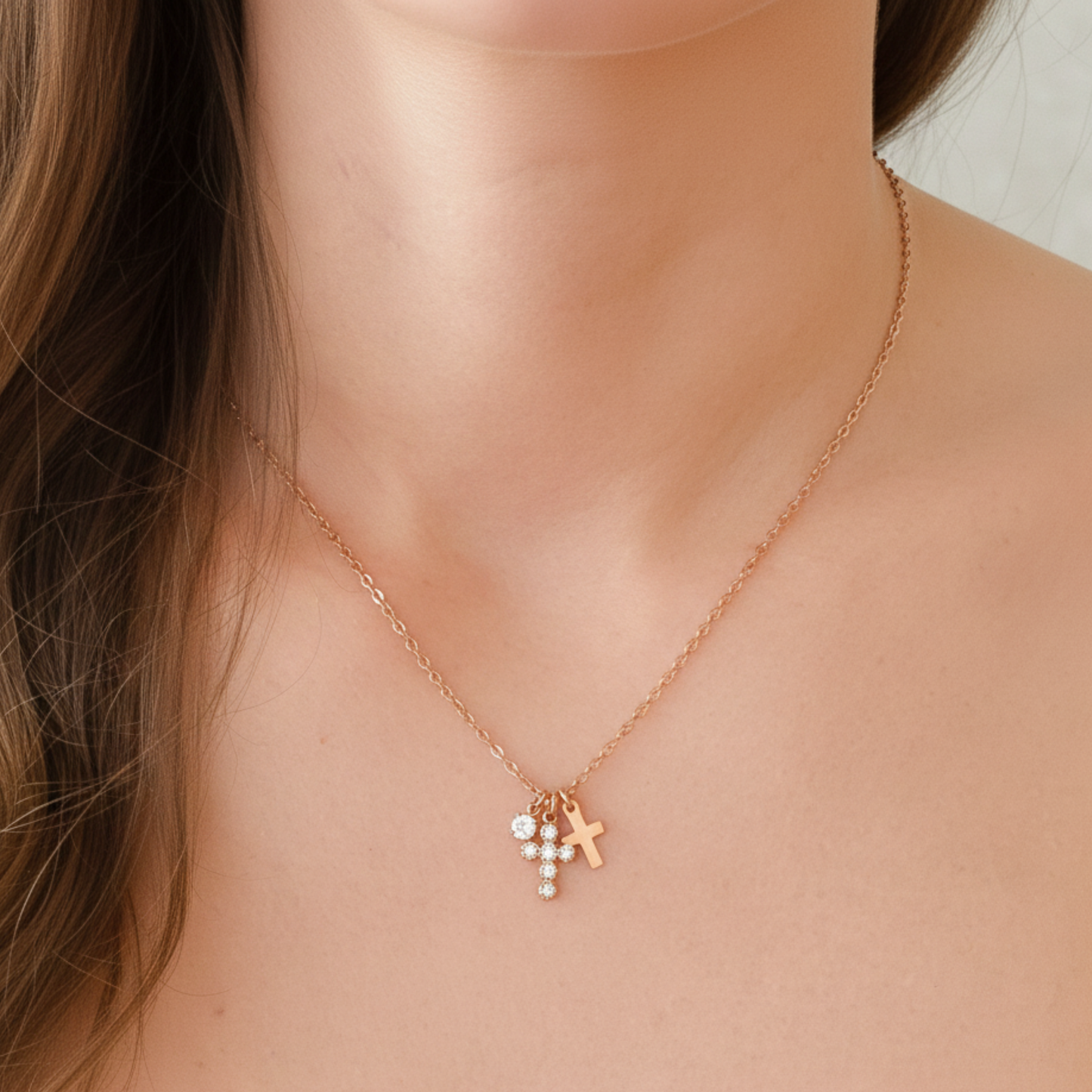 Forever Duo Cross Necklace