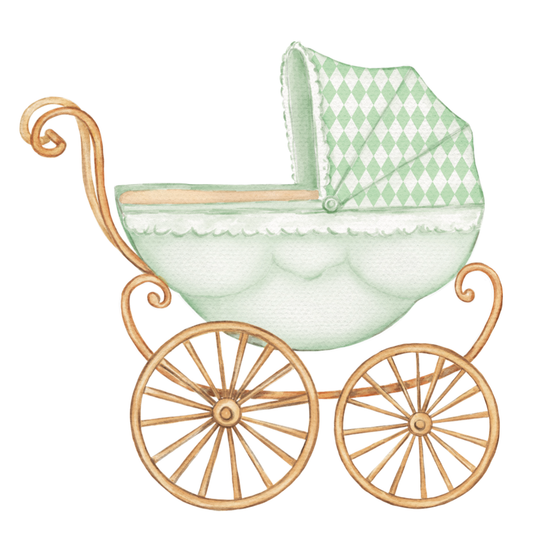 "Welcome Baby" Green Carriage Door Hanger