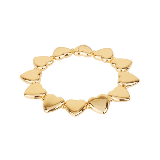 Oh Lovely Hearts Gold Stretch Bracelet