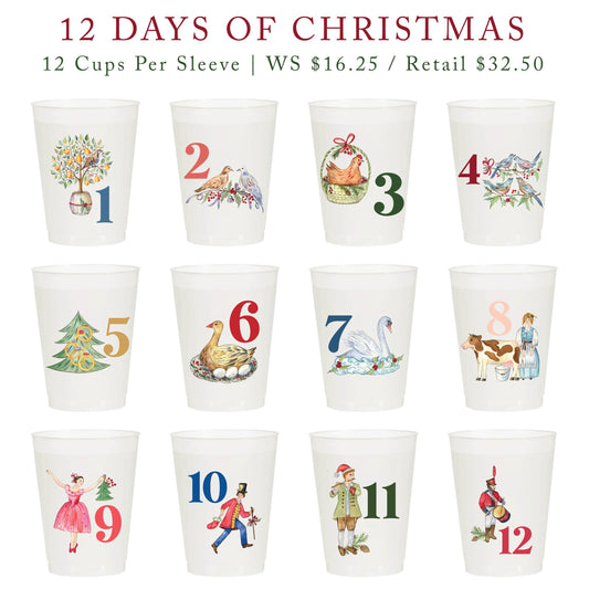 12 Days of Christmas Frosted Cups