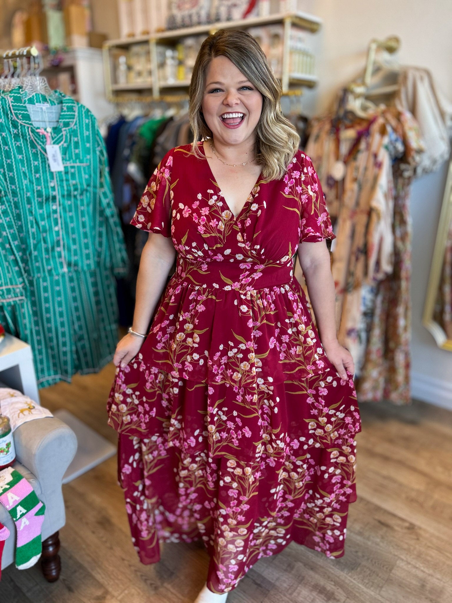 A Winter Romance Plus-Size Tiered Maxi Dress 3X A Winter Romance Plus-Size Tiered Maxi Dress 3X