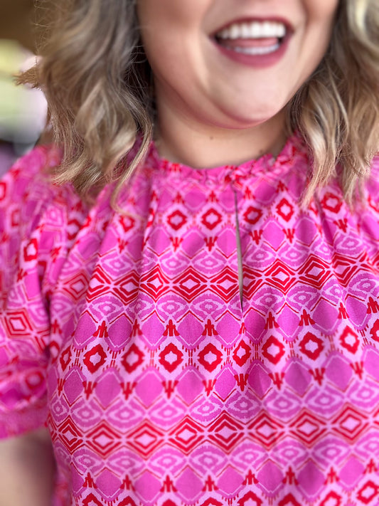 All You Need is Love Plus-Size Pink & Red Top