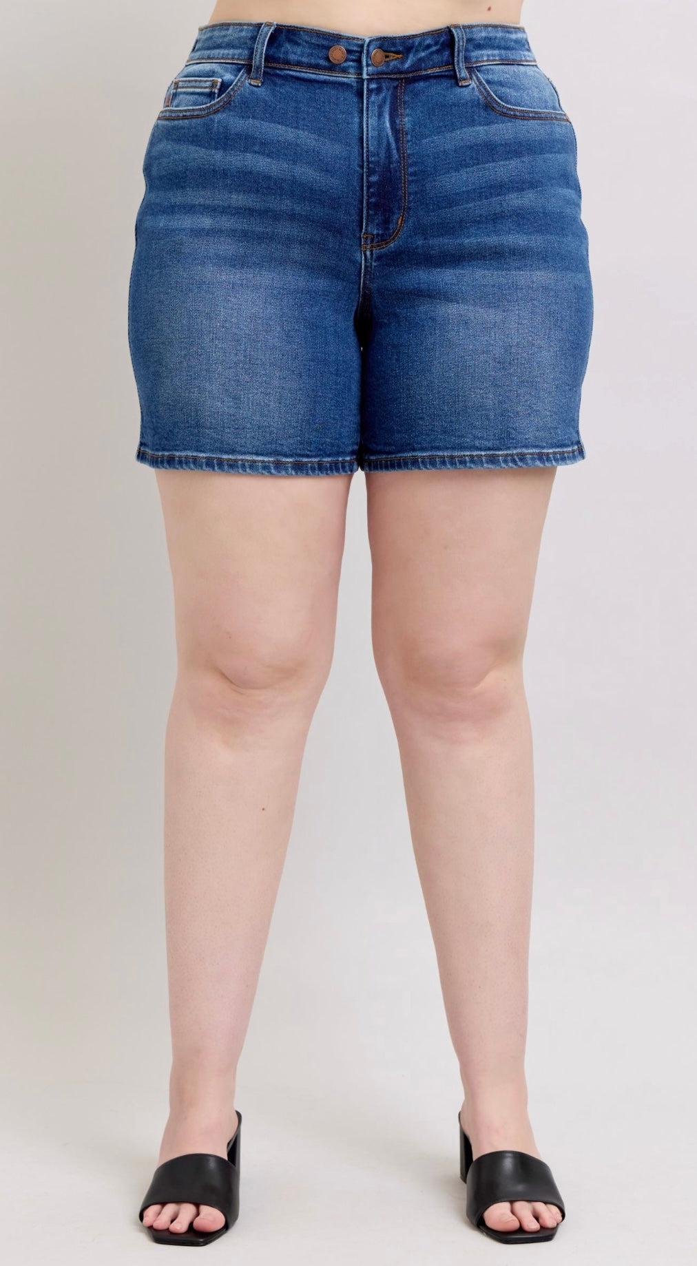 Plus-Size Judy Blue High Rise Stretchy Medium Wash Short