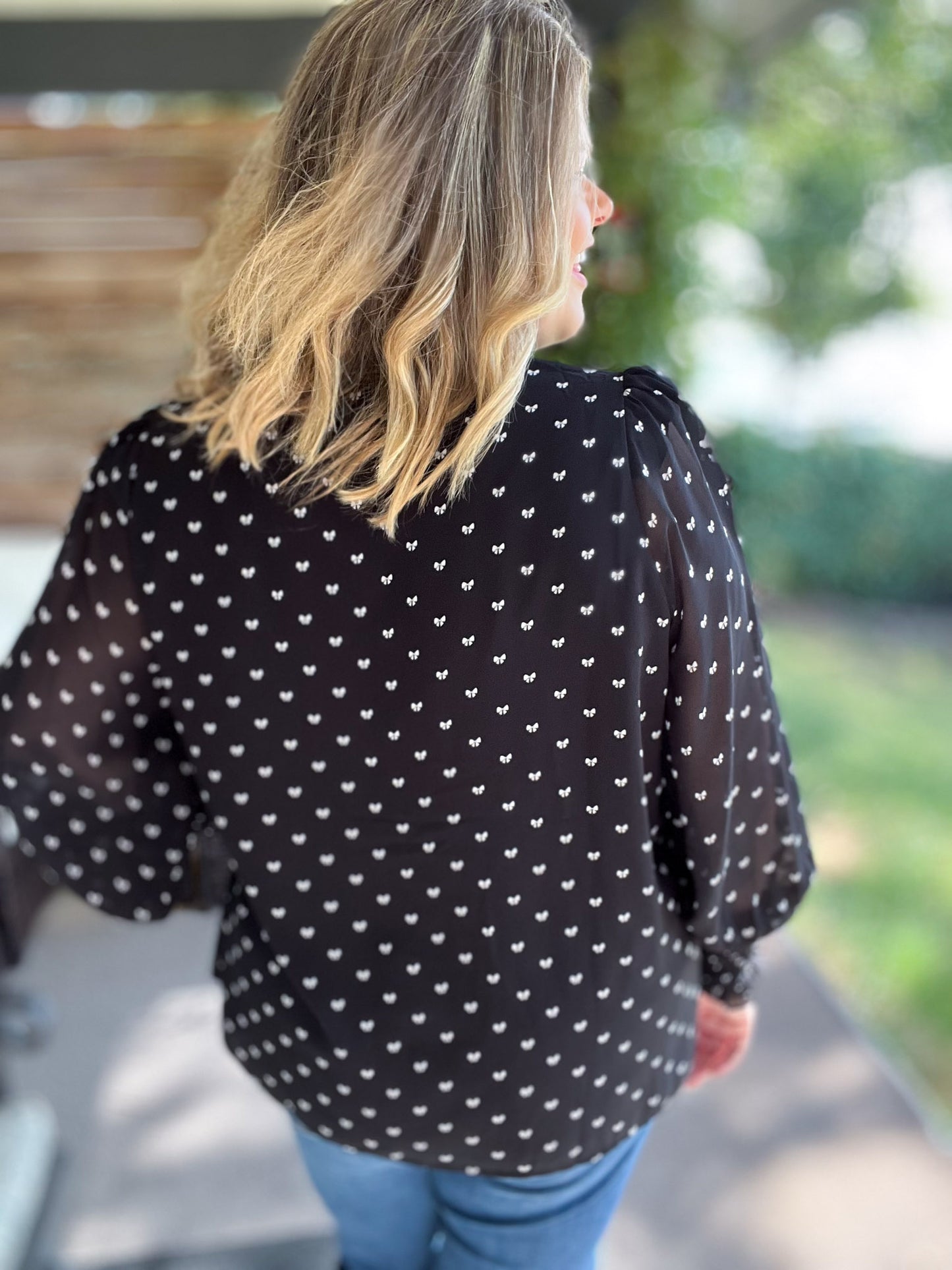 Better Bow-lieve It Plus-Size Sheer Top