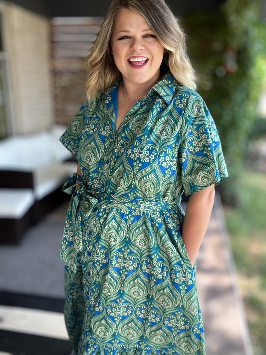 RESTOCKED! Birds of a Feather Plus-Size Paisley Maxi Dress