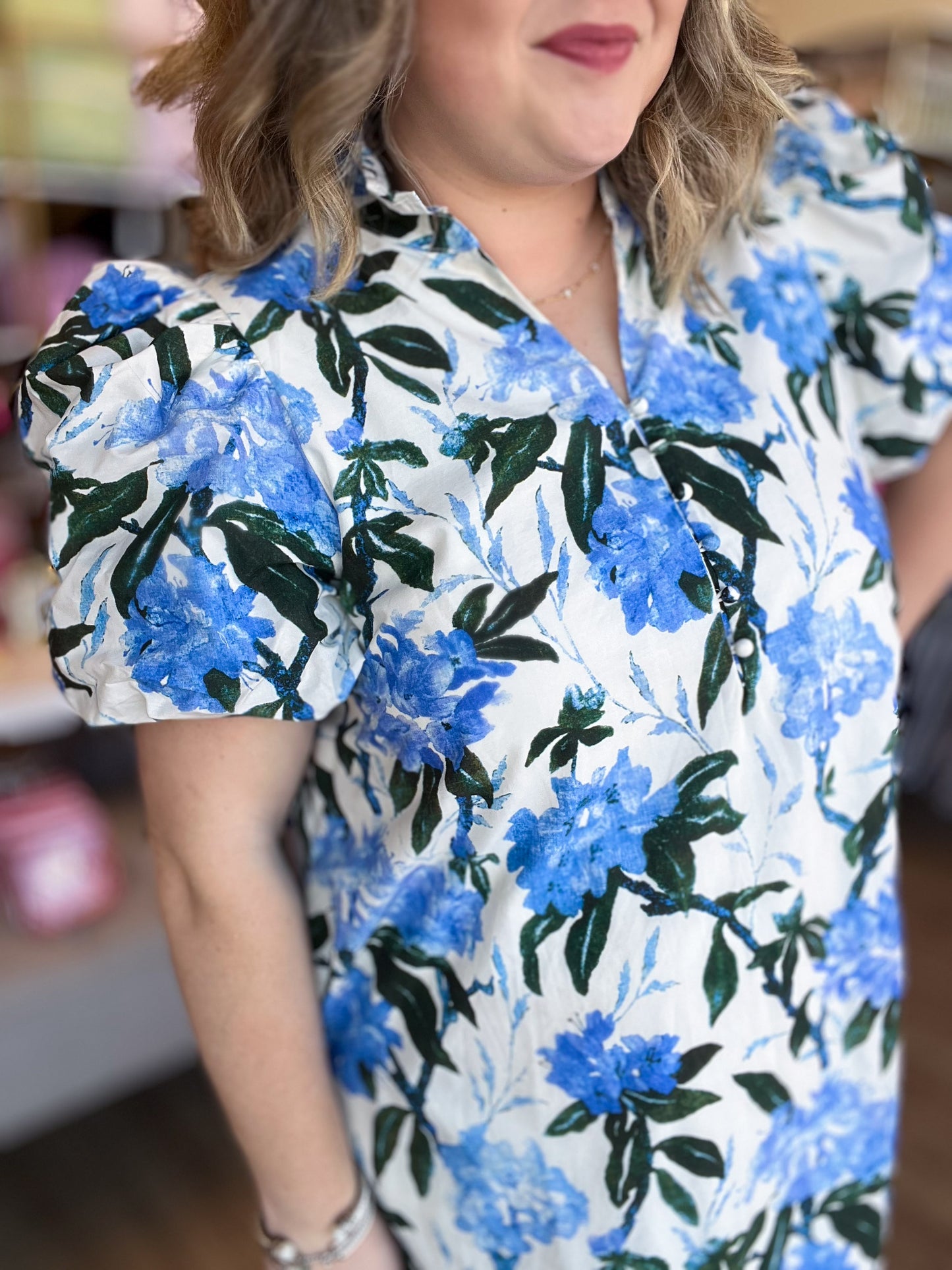 Blossom Whispers Curvy Floral Midi Dress