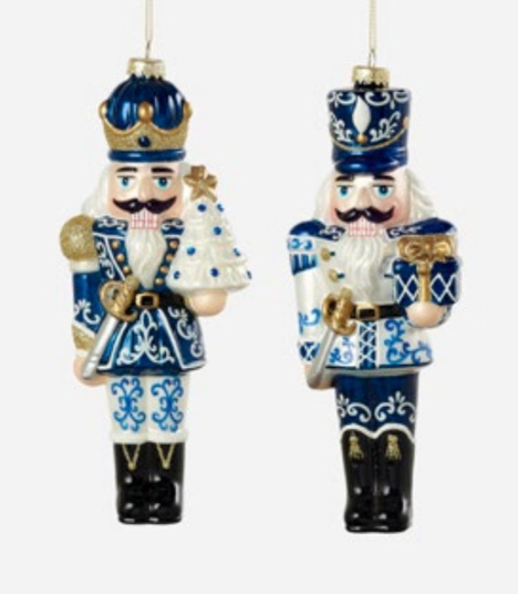 Blue & White Nutcracker Ornament