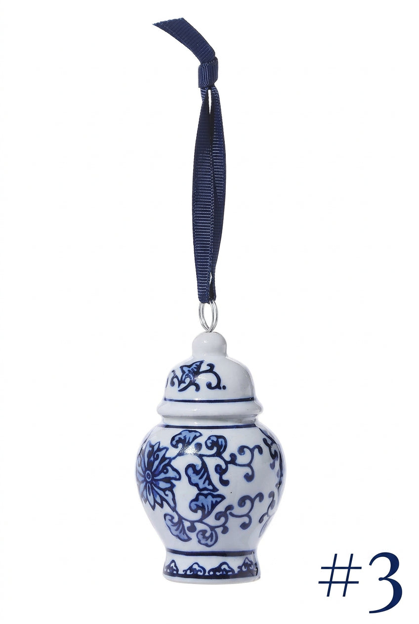 Blue & White Temple Jar Ornament/Place Card Holder