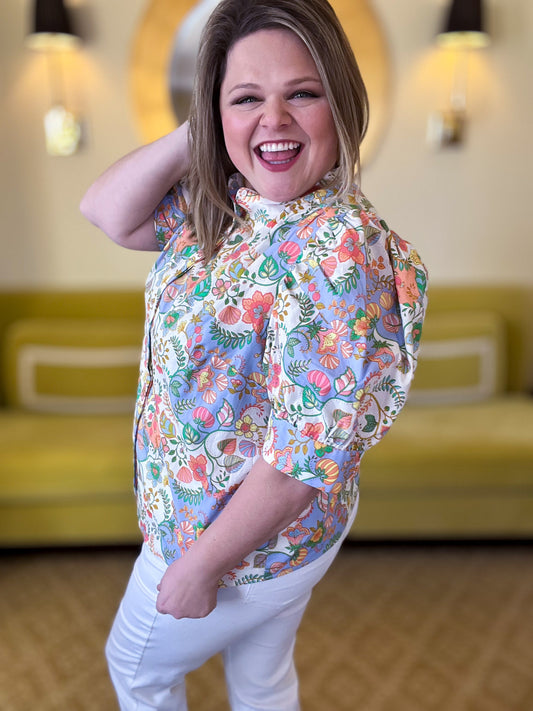 Buttercup Breeze Plus-Size Floral Top