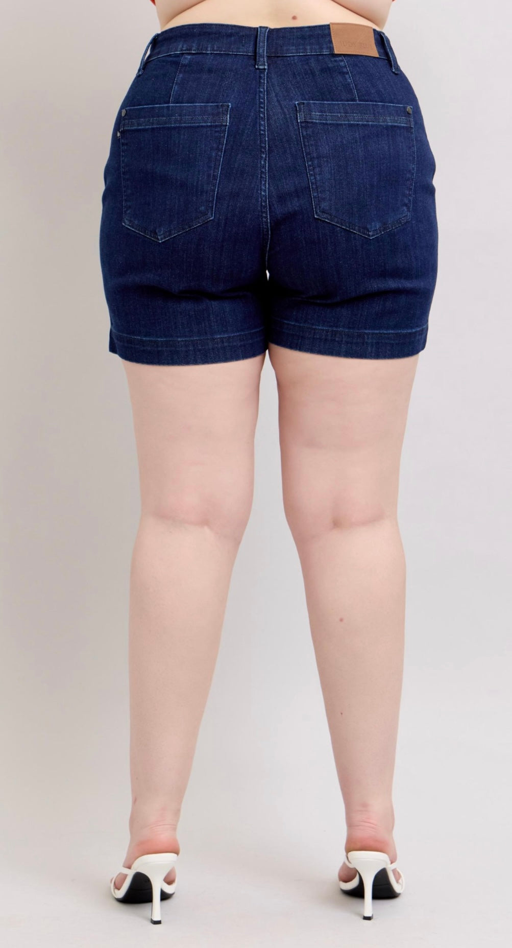 Plus-Size Judy Blue Dark Wash High Waist Tailored Trouser Shorts