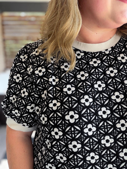 Chasing Cozy Curvy Crew Neck Floral Dress