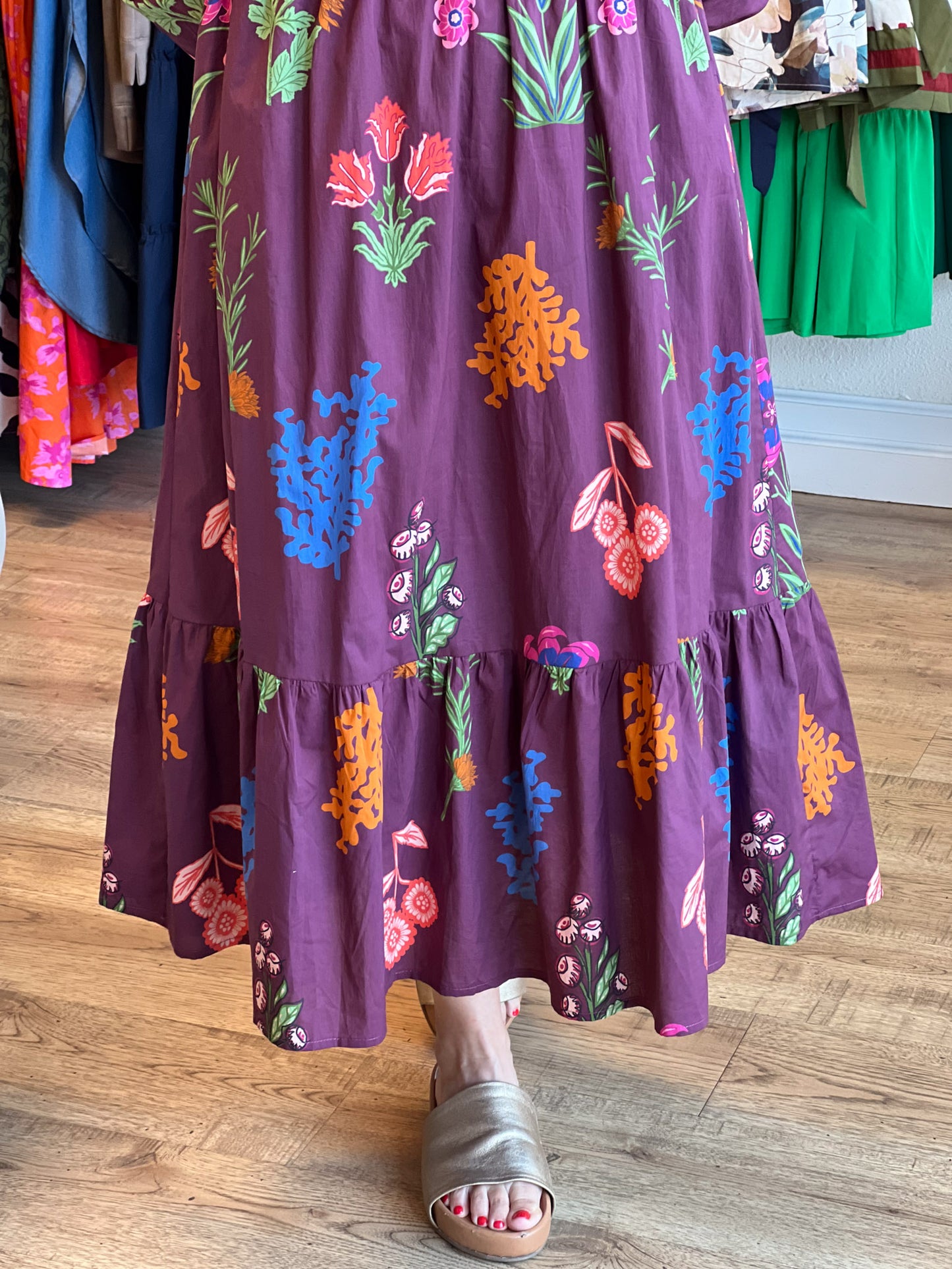 Chic Cellars Curvy Mix Floral Midi Dress