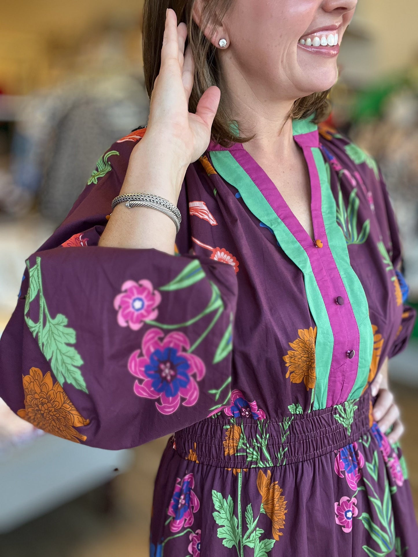 Chic Cellars Curvy Mix Floral Midi Dress