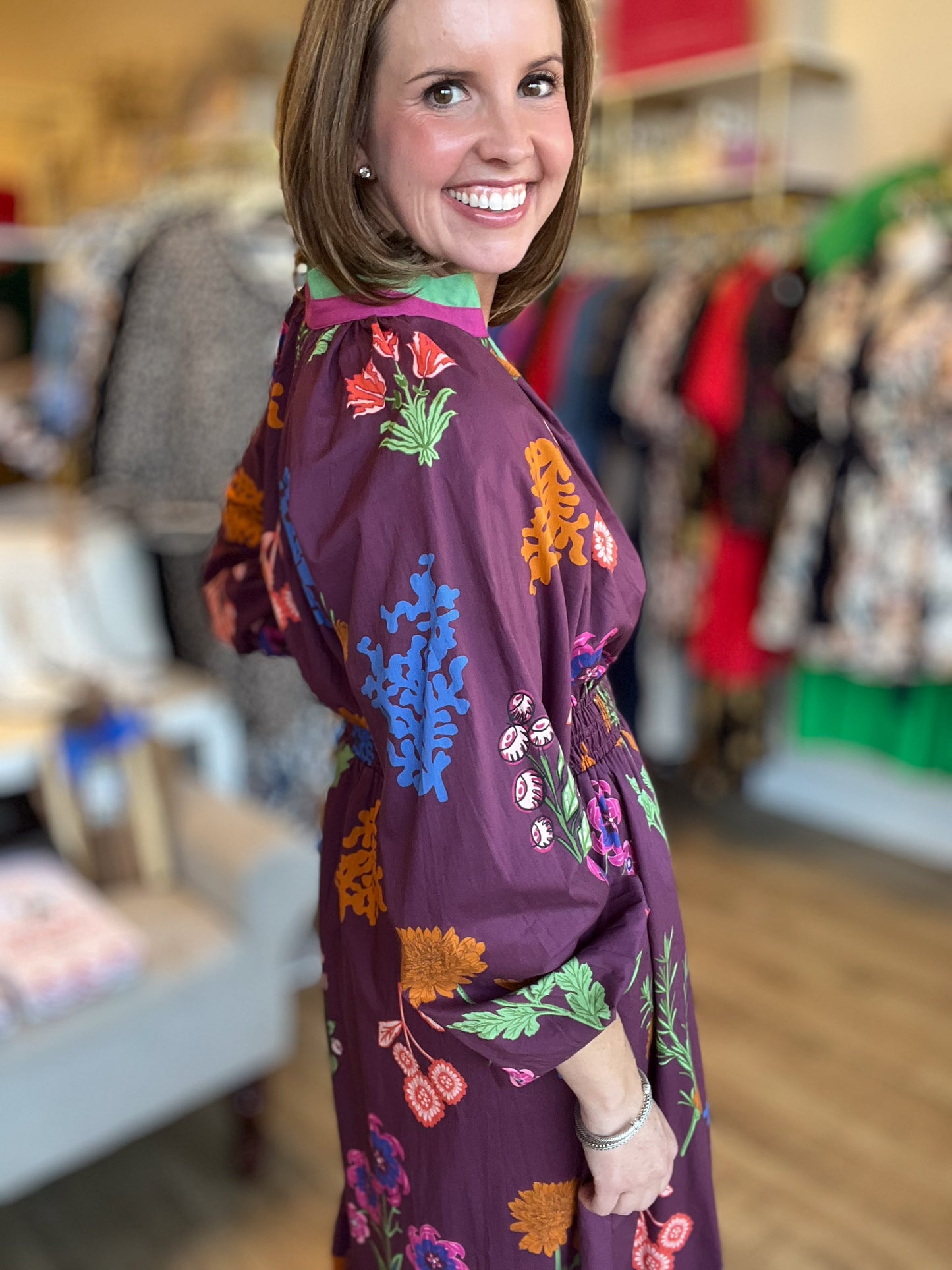 Chic Cellars Curvy Mix Floral Midi Dress