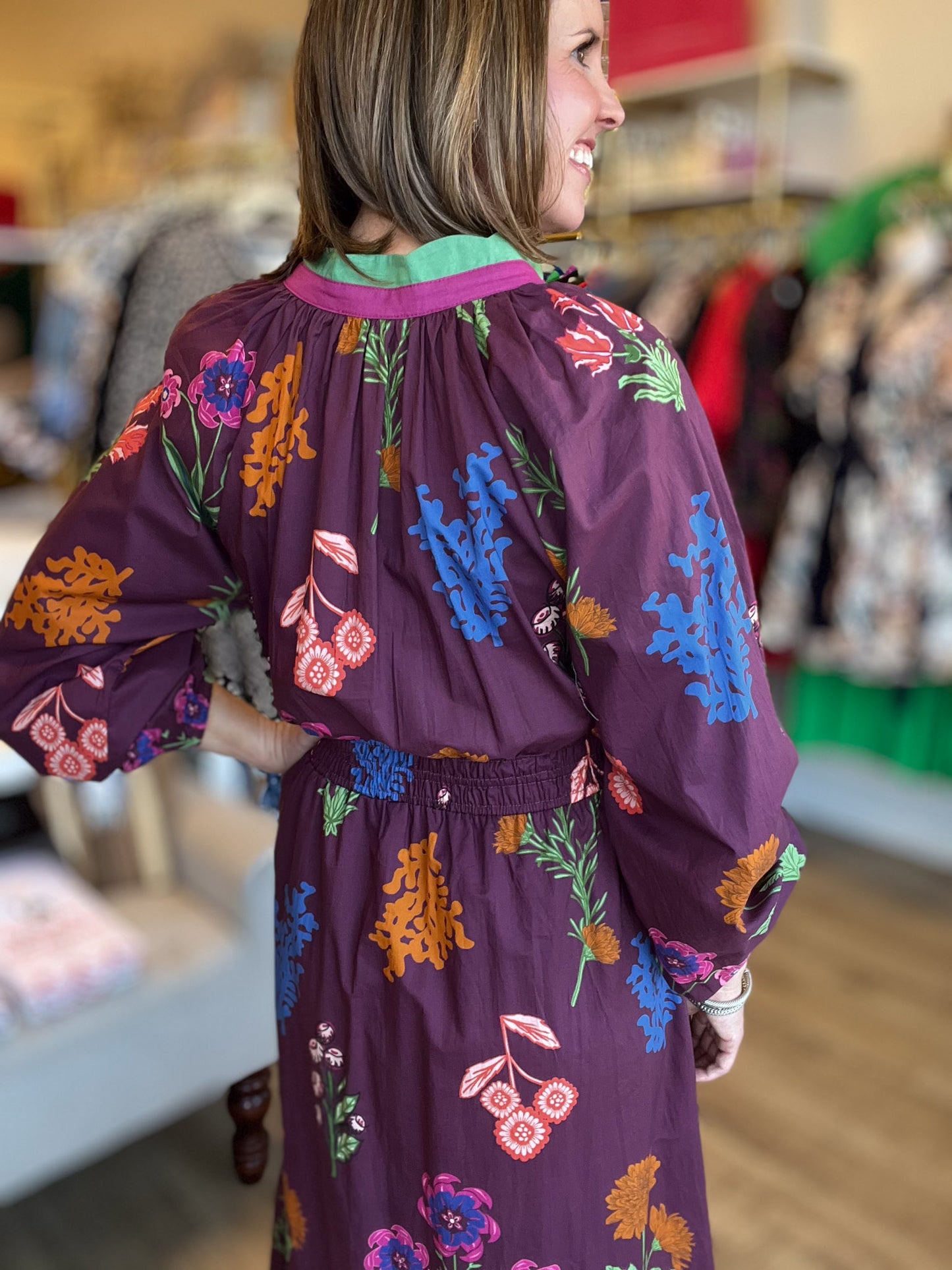 Chic Cellars Curvy Mix Floral Midi Dress