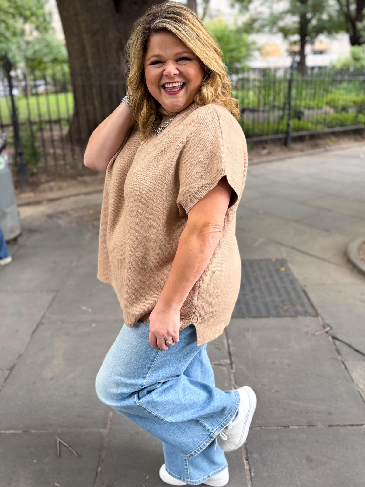 City Chic Curvy Latte Sweater Top