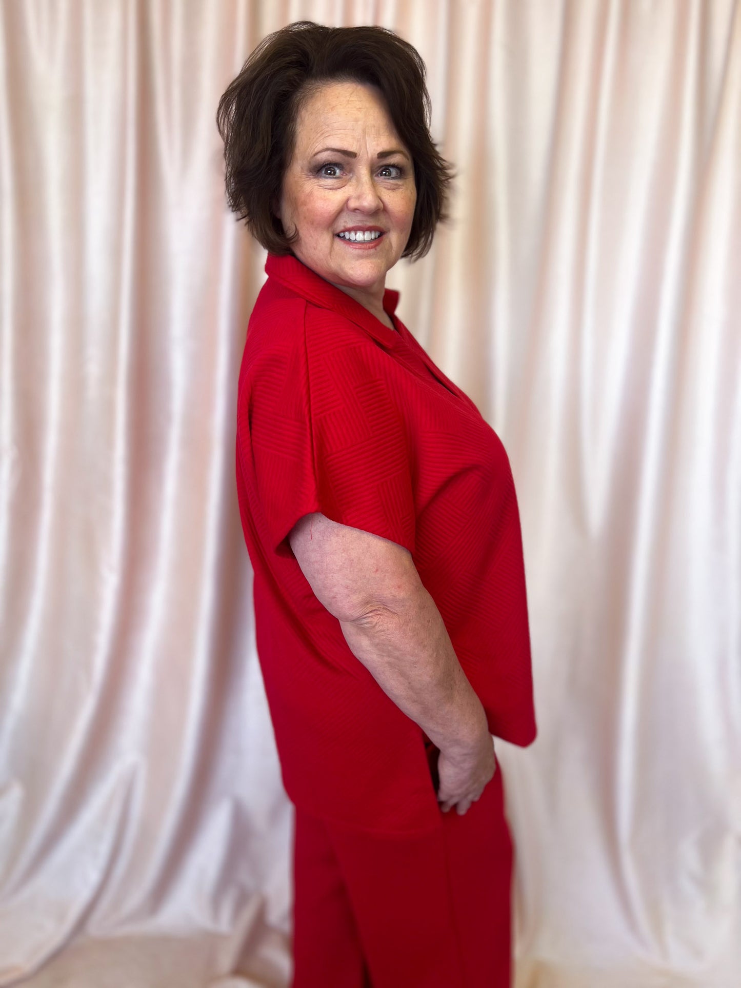 Coach's Favorite Plus-Size Red Textured Set