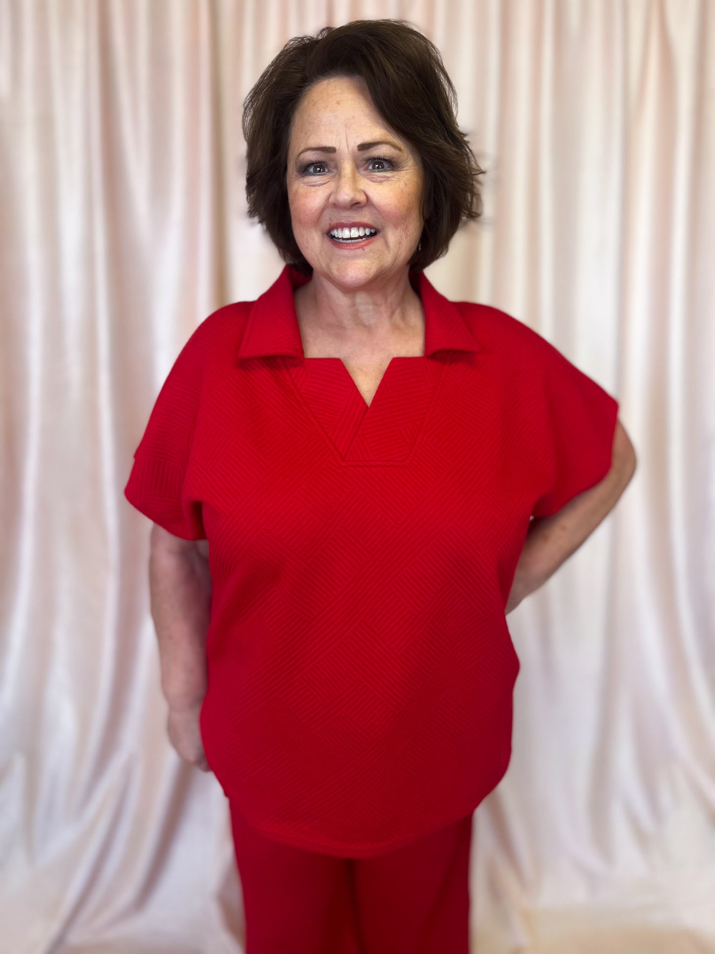 Coach's Favorite Plus-Size Red Textured Set