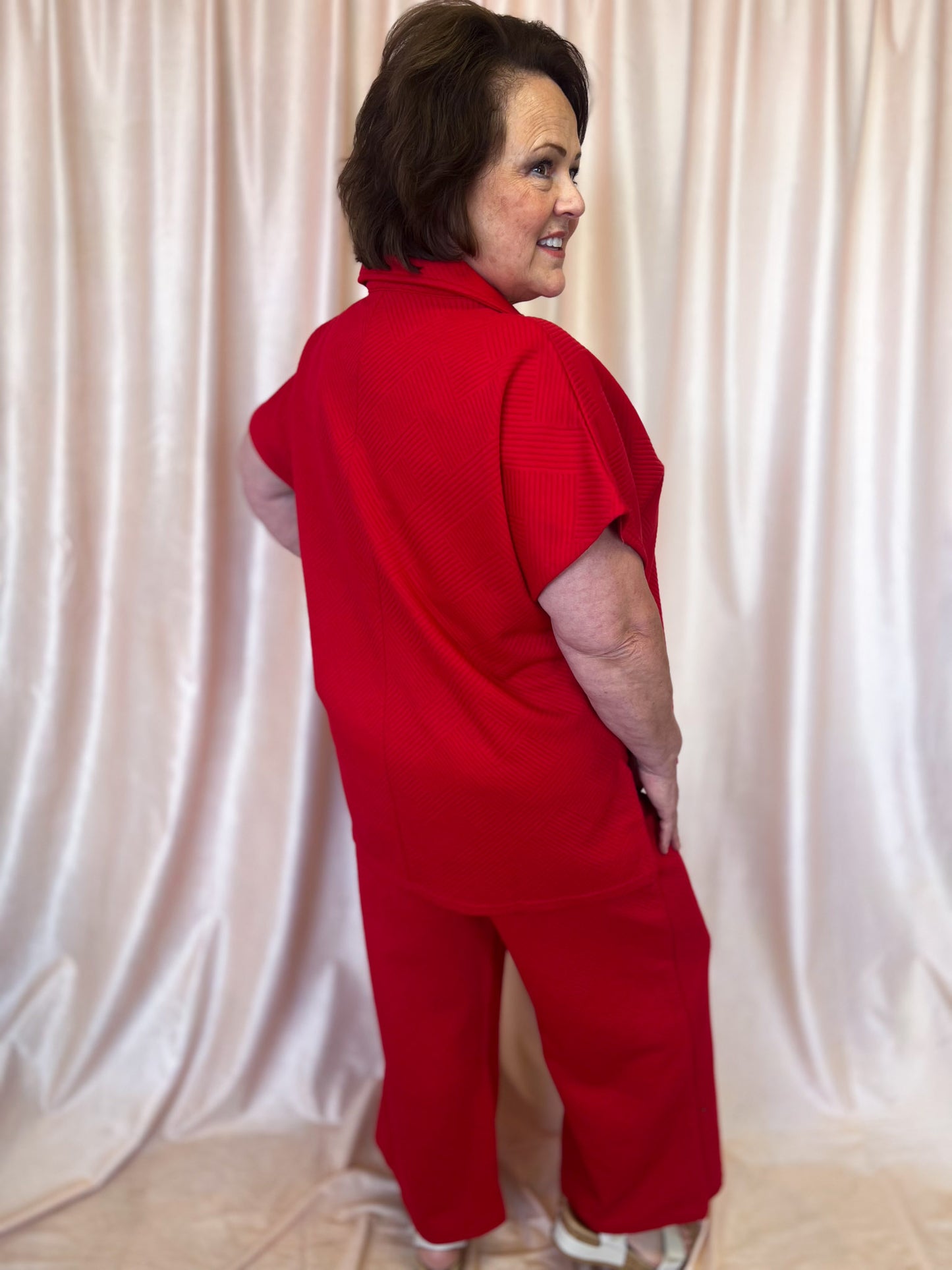 Coach's Favorite Plus-Size Red Textured Set