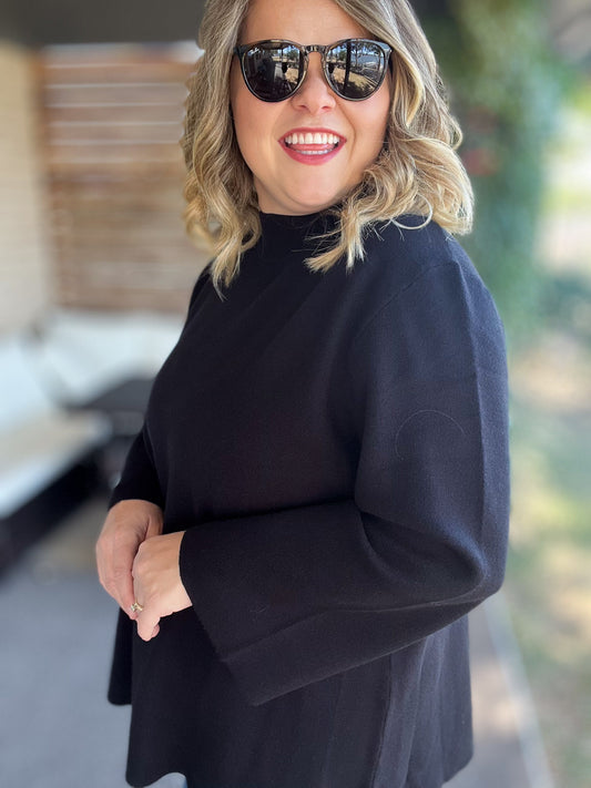 Cozy & Chic Curvy Black Sweater