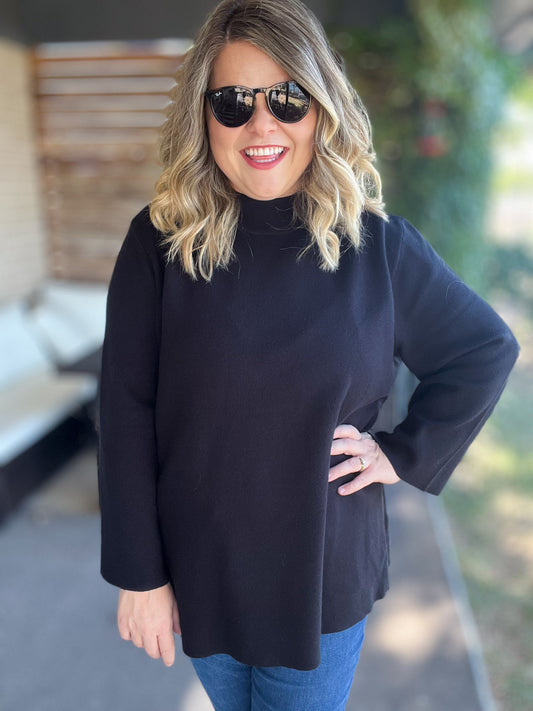 Cozy & Chic Curvy Black Sweater