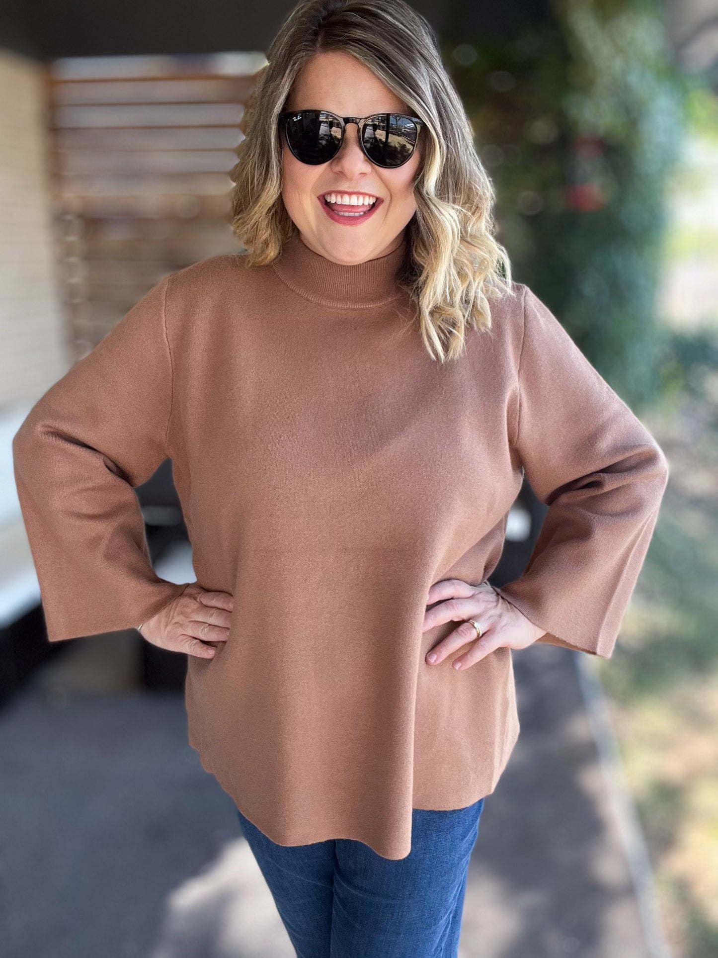 Cozy & Chic Curvy Camel Sweater