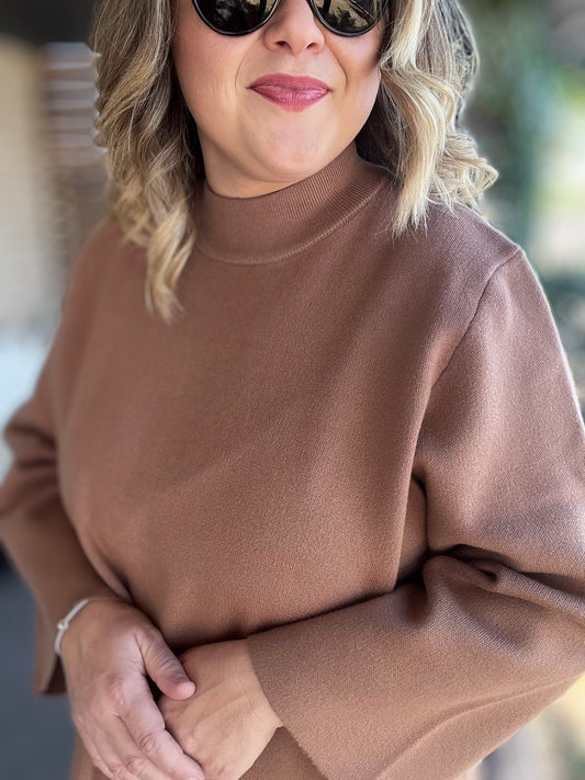 Cozy & Chic Curvy Camel Sweater