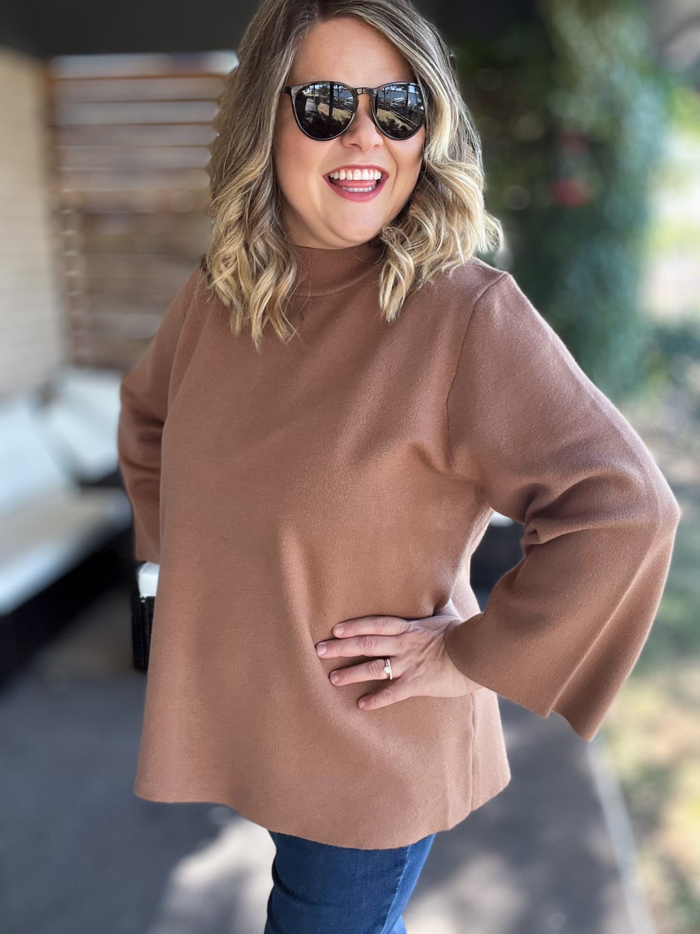 Cozy & Chic Curvy Camel Sweater