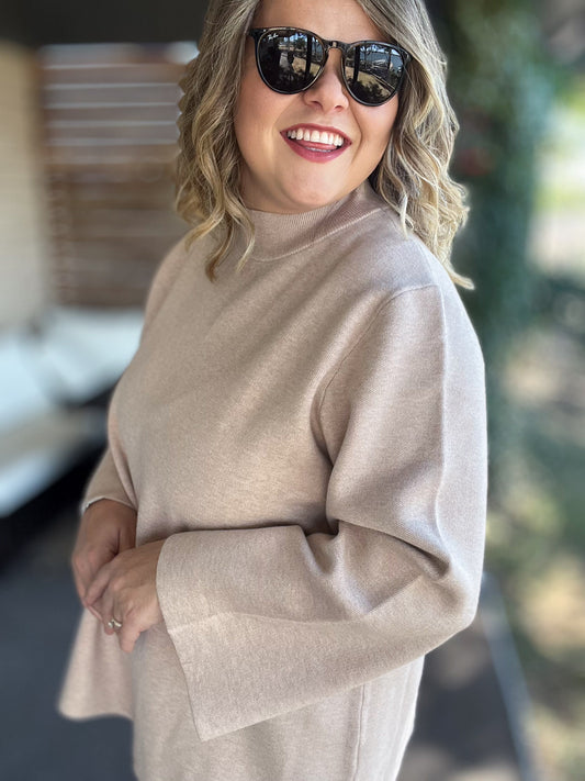 Cozy & Chic Curvy Oatmeal Sweater