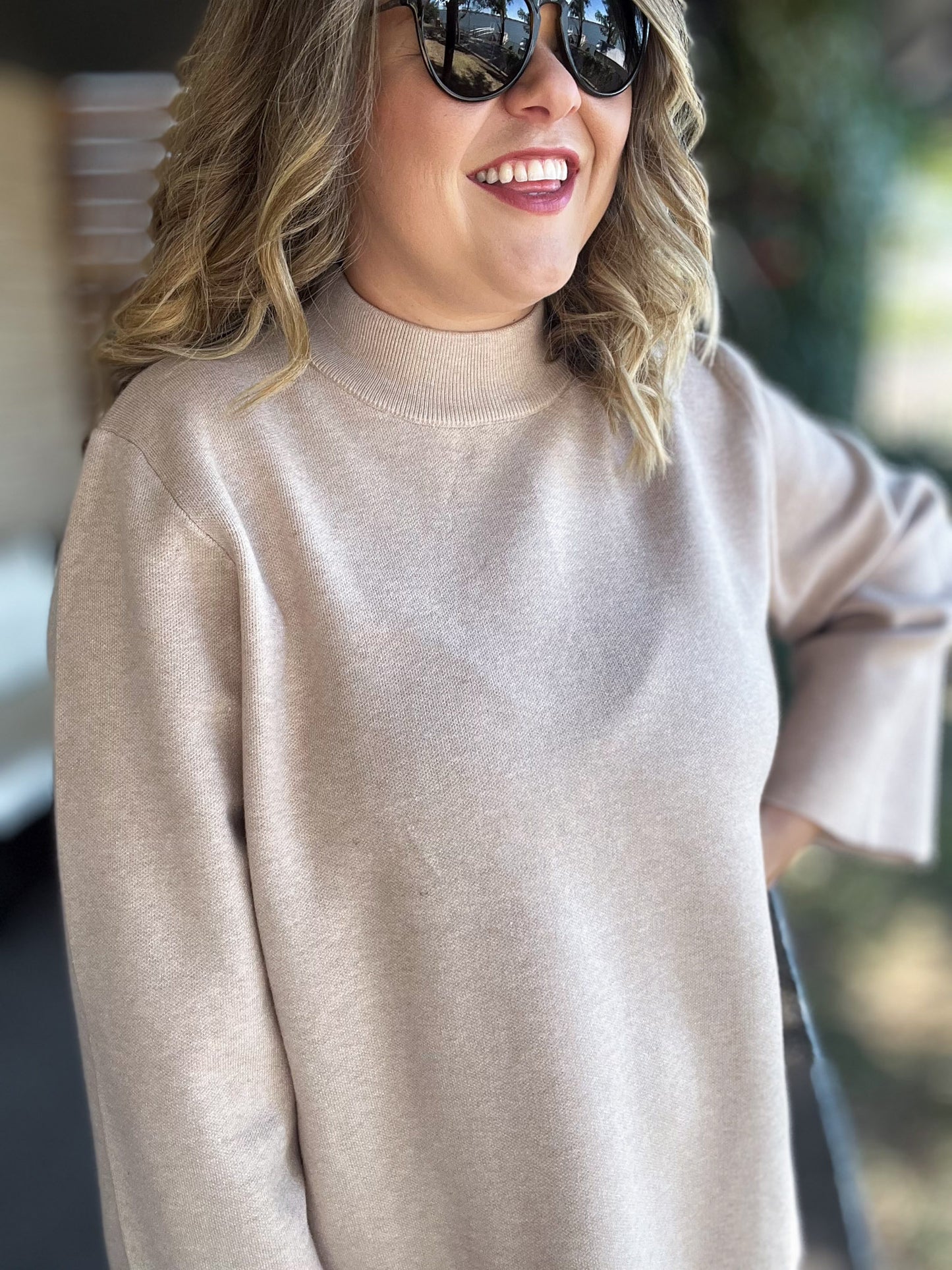 Cozy & Chic Curvy Oatmeal Sweater
