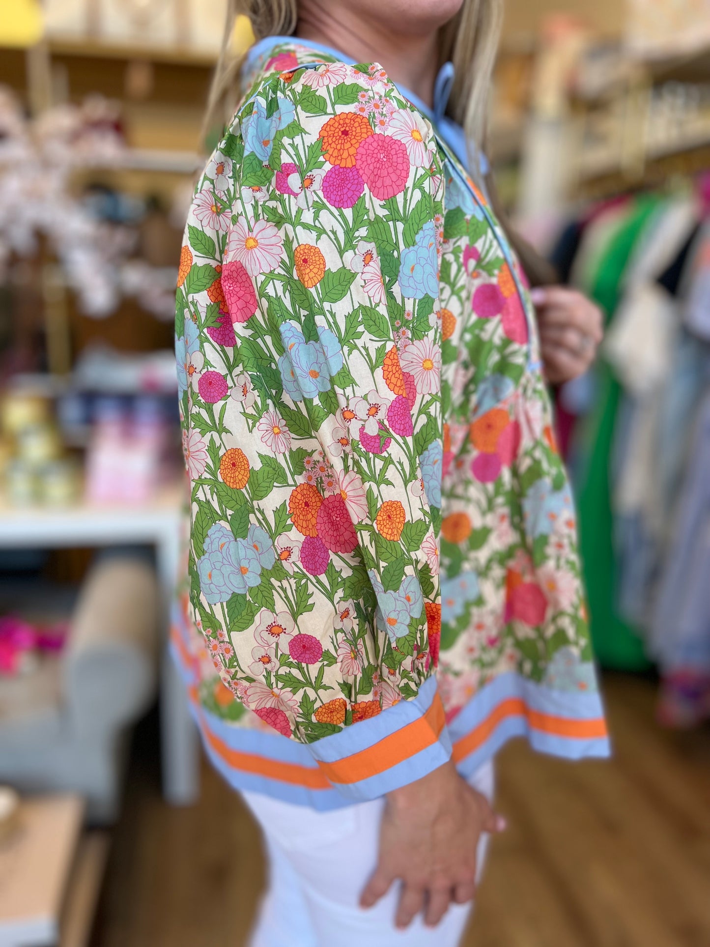 RESTOCKED! “Flower Power” Curvy Marigold Top