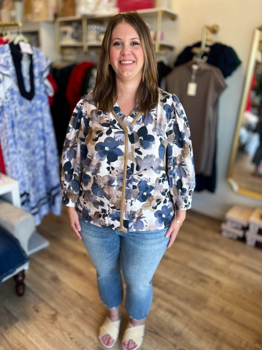 Dare to Dream Plus-Size Watercolor Floral Top